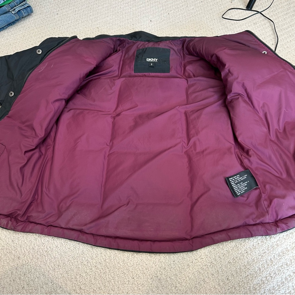 DKNY Black Down and Feathers Insulated Puffer Jacket Winter Outdoor - Picture 3 of 12